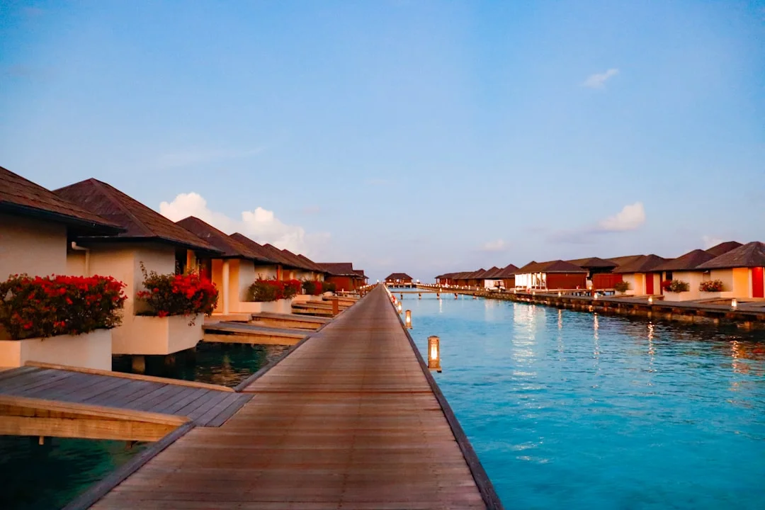 Tropical paradise with serene waters and stunning bungalows