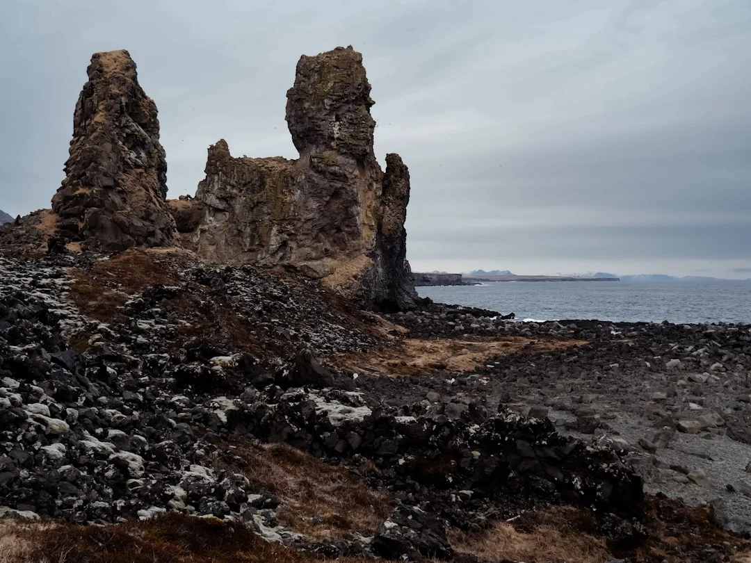 Lóndrangar, an amazing coastal landscape from a different perspective. Taken in Iceland.