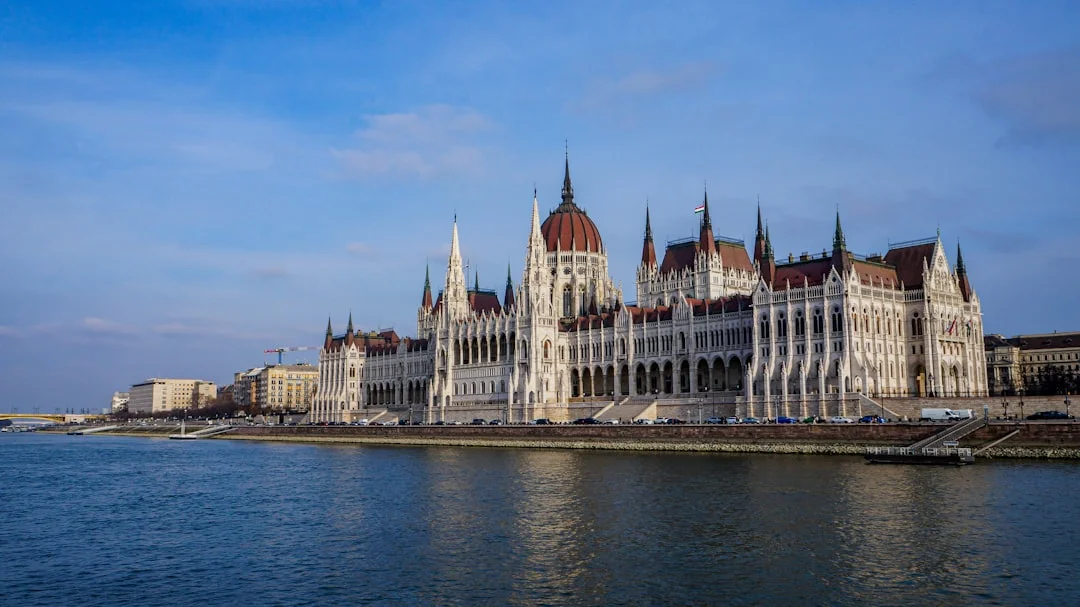 The hungarian parliament building on the danube river.