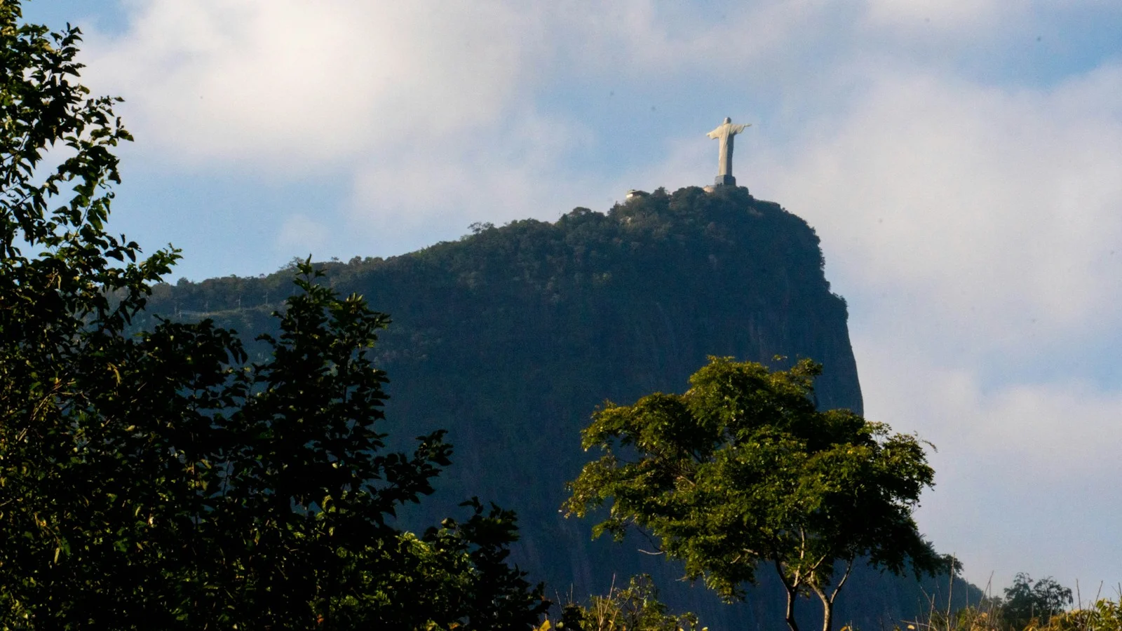 Christ the redeemer statue atop corcovado mountain, brazil.