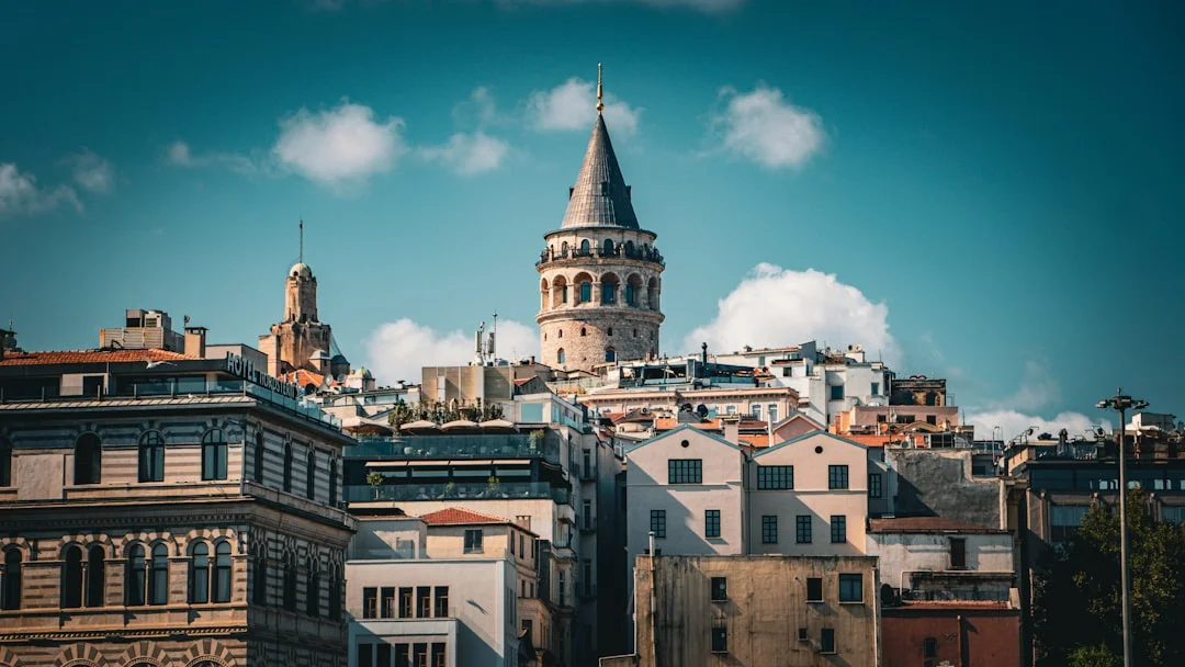 Galata tower stands tall over istanbul skyline